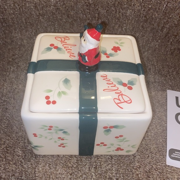 🎄 🍪🎄NWT Pfaltzgraff Winterbury Santa Cookie or Treat Jar - Picture 8 of 14